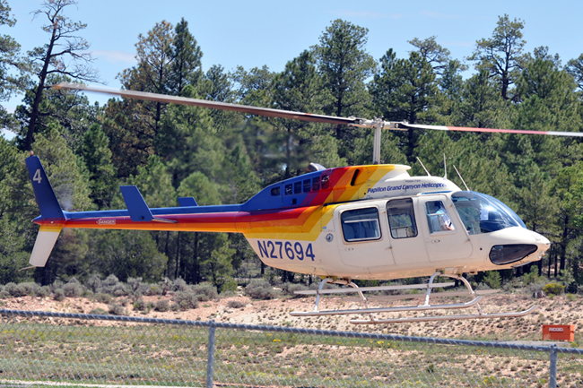 Helicopter in the Grand Canyon
