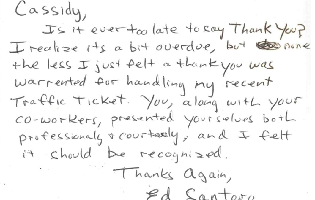 Five-Star Rated And Hand-Written Review