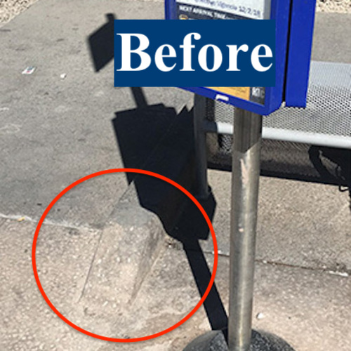 Slip and Fall Accident Near a Bus Stop