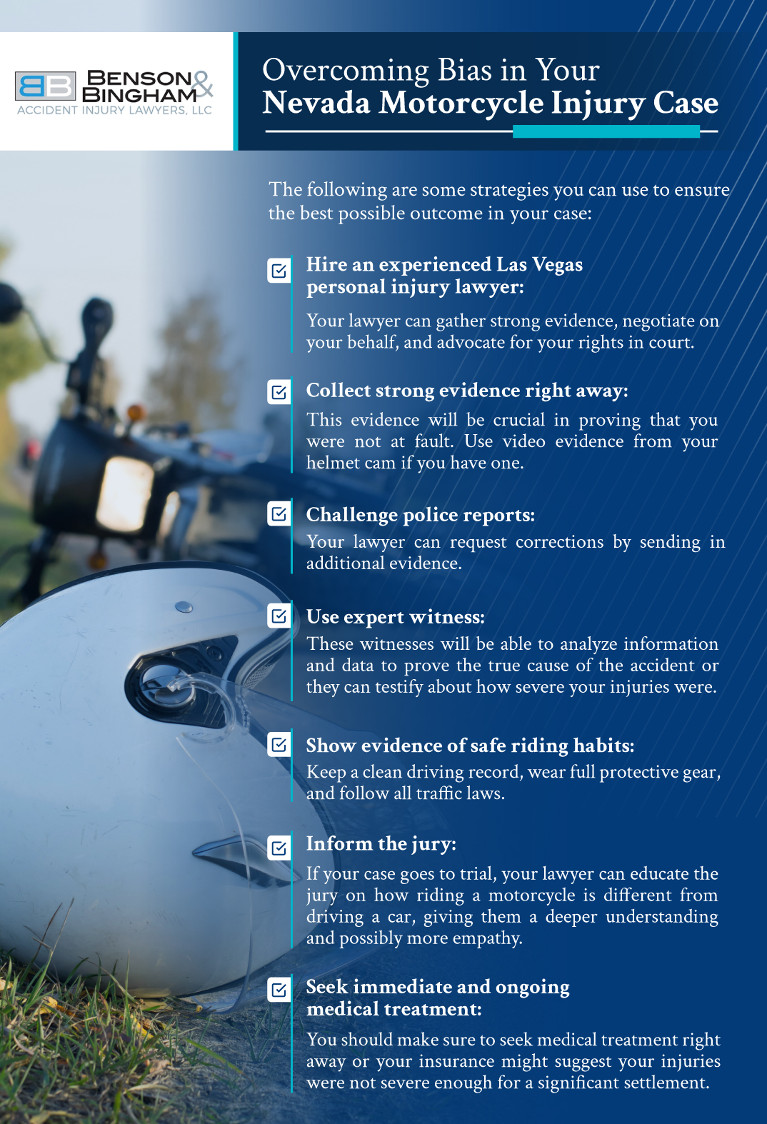 Infographic that explains an Overcoming Bias in Your Nevada Motorcycle Injury Case