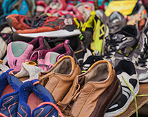 Collection Of Shoes Ready To Be Donated