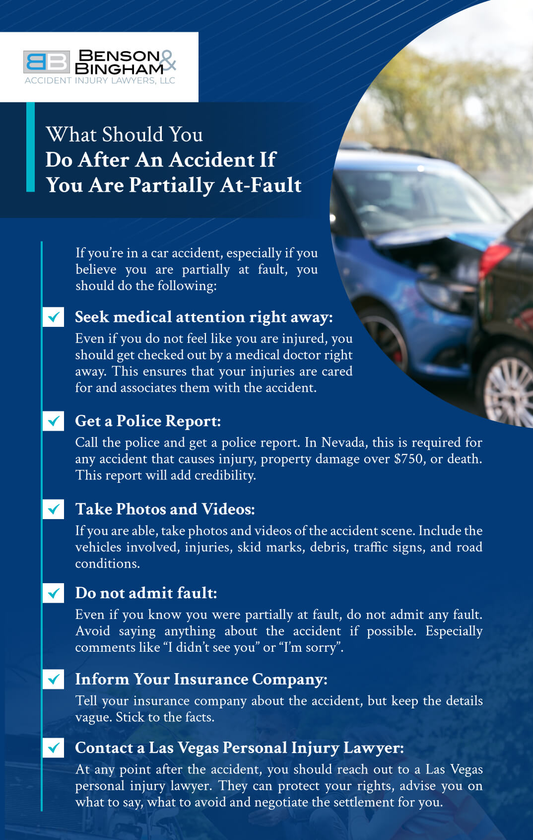 infographic that explains What Should You Do After An Accident If You Are Partially At-Fault
